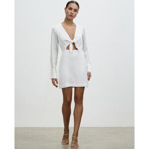 NWT! LOVER Moda Tie‎ Front Mini Dress White Size 6